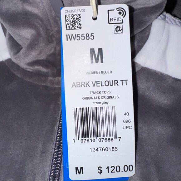 Adidas Originals Adibreak Velour TT Track Top Jacket Breakaway Womens M IW5585 - Picture 9 of 11